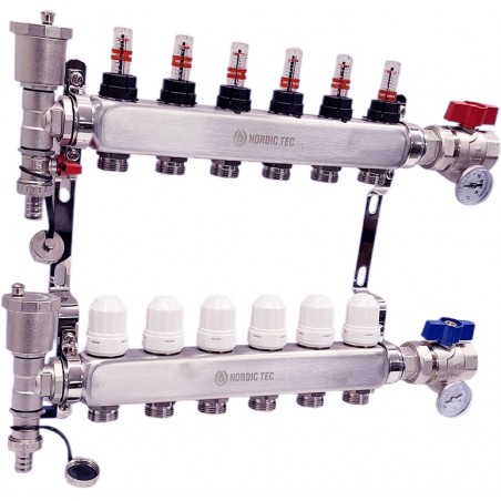 collettore acciaio inox 6 circuiti Nordic Tec INOX IT6