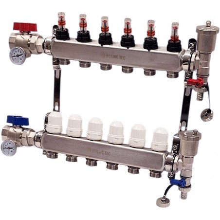 collettore in acciaio inox 6 vie Nordic Tec IT6