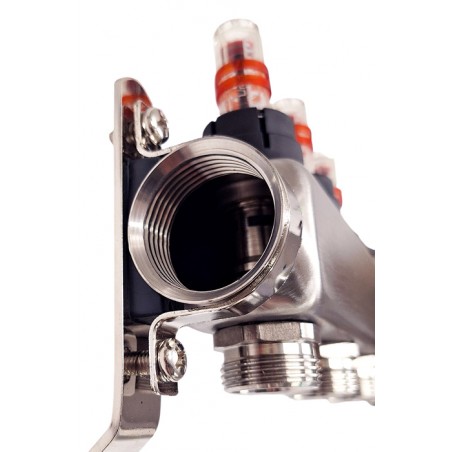 Misuratore di portata-interno del meccanismo collettore per riscaldamento a pavimento inox-6 vie Nordic Tec