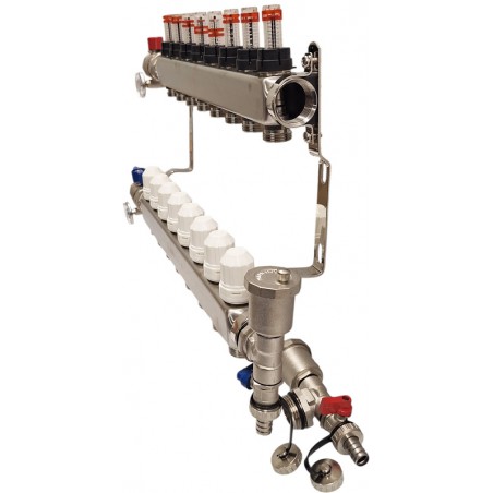 collettore per riscaldamento 8 circuiti Acciaio Nordic Tec INOX IT7