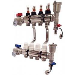 Collettore per riscaldamento a pavimento NORDIC Tec 4 circuiti 4 uscite 2