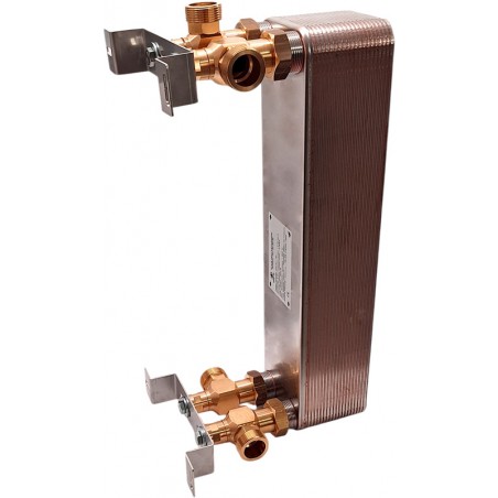 Scambiatore di calore a piastre Nordic Tec BA-60-50 montato su supporto a parete