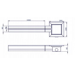 Scarico lineare industriale 1 EXIT - 2m INOX 2 canali 2