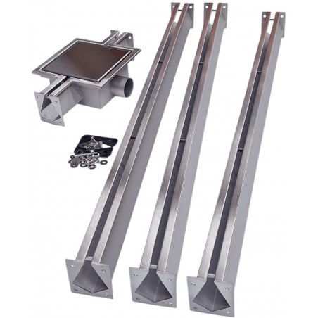 Canaletta di scolo carrabile per garage Copertura FULL-INOX 3m