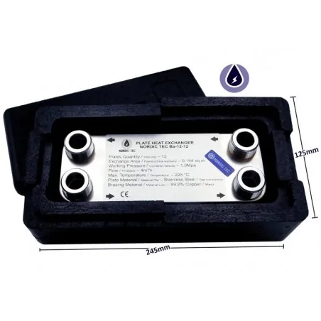 Scambiatore a piastre con isolamento a NORDIC TEC Ba-12-20 3/4 1/2