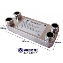 Scambiatore di calore NORDIC TEC Ba-16-12 1" 50kW 2
