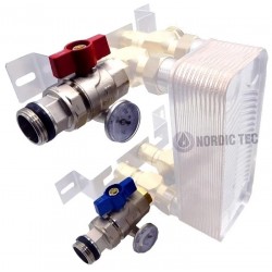 Set di valvole a sfera con termometro - 1" DN25 (2 pz.)