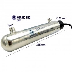 Filtro UV per Acqua - Purificatore d'Acqua UV con Lampada UV NORDIC TEC UV6-PH