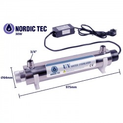 Filtro con lampada UV per acqua Nordic Tec UVC PHILIPS 30W 8 GPM
