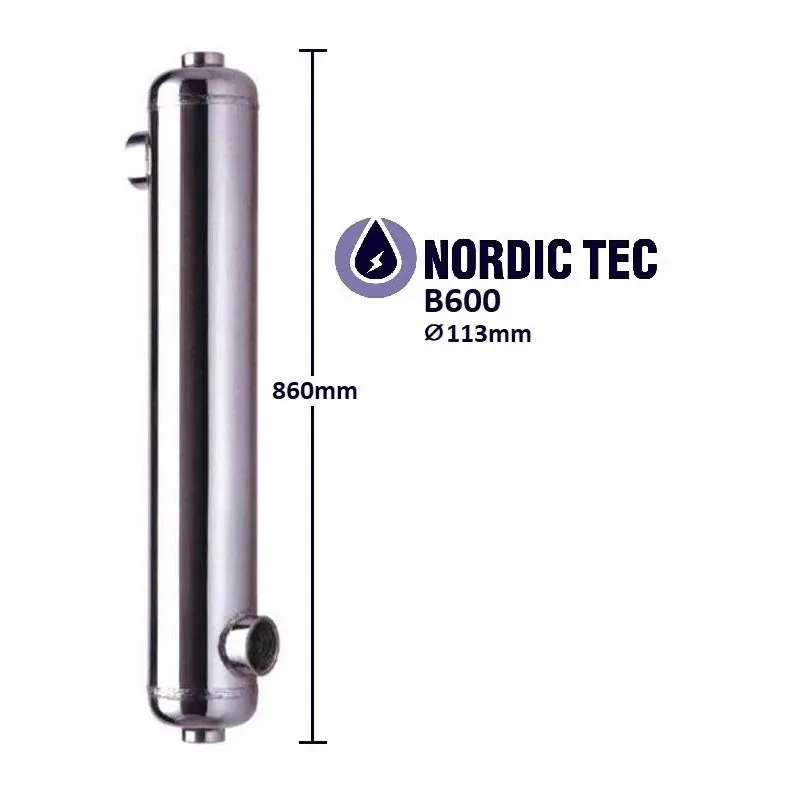 Scambiatore di calore per piscina in acciaio NORDIC TEC B600 175kW