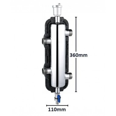 Separatore idraulico 4 x 1" - 50kW con isolamento