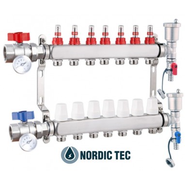 Collettore acciaio INOX Nordic Tec 7 circuiti