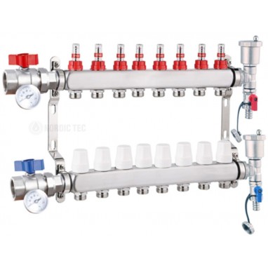 Collettore acciaio INOX Nordic Tec 8 circuiti