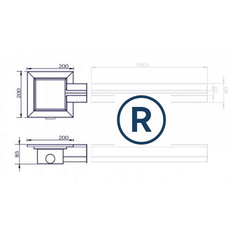 Griglia di deflusso acque per Garage R dessino technico 1 exit