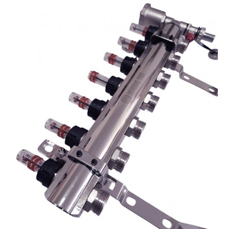 collettore impianto a pavimento trave con rotametri-7-zone-nordic-tec