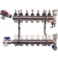 Collettore per riscaldamento a pavimento NORDIC Tec 7 circuiti 2