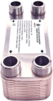 Scambiatore di calore con 26 piastre Vista dall’alto Nordic Tec Ba-16-26