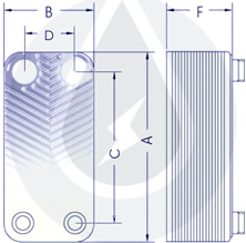 Rivestimento per scambiatore di calore IZ-Ba-23-40 dimensioni