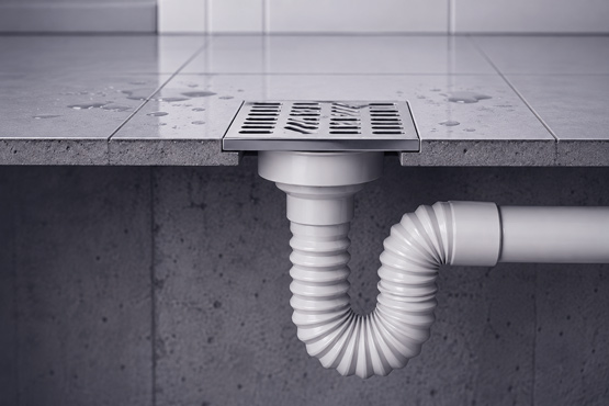 Sifone antiodore a forma di U per pavimento in garage