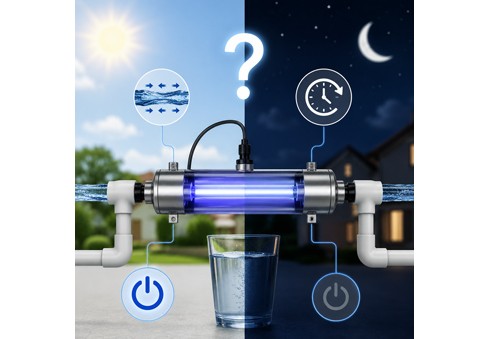 La lampada UV deve essere sempre accesa oppure solo quando scorre l'acqua?