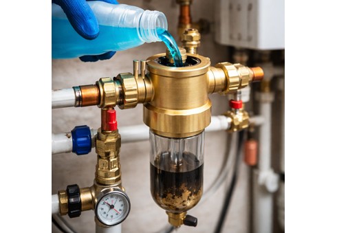 Lavaggio dell’impianto di riscaldamento con un prodotto chimico tramite filtro magnetico